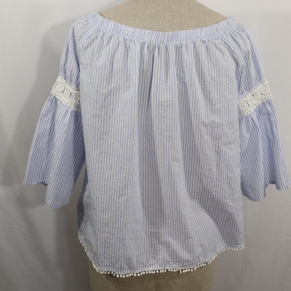 Joe's Collection Striped Off Shoulder Top Size S - Picture 3 of 4